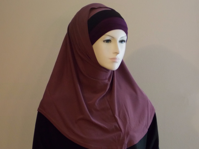 Light Plum Triple Band undersacrf 2 piece hijab 16